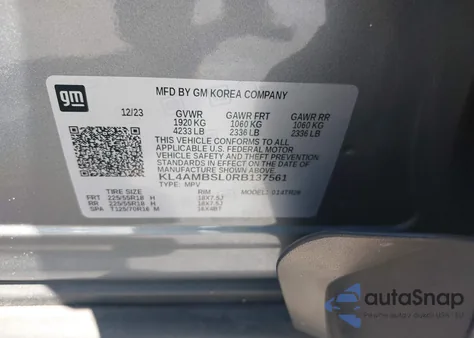 2024 Buick Encore Gx Preferred Fwd из США, поврежденный, VIN KL4AMBSL0RB137561